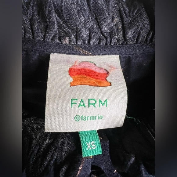 FARM RIO Metallic Striped Ruffle Top in size XS - Picture 12 of 12